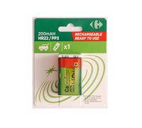 Pile rechargeable 9V/HR22 200mAh préchargée x1 CARREFOUR