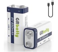 Pile Rechargeable 9V - ZUUKO - Lithium Ion - 650mAh - USB C - Charge Rapide - Pack de 2