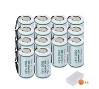 Pile rechargeable au lithium-ion, convient pour les lampes de poche et les sonnettes de porte, raccord de soudage inclus, 14PCS 18350