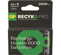 Pile rechargeable GP. ReCyko Pro AA (HR6) 2000mAh - 4 pièces