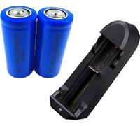 Pile rechargeable Li-Ion, capacité 2300mAh, tension 3,7V, extrémité pointue 2 pièces
