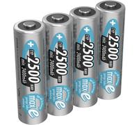 ANSMANN Piles rechargeables HR6 NiMH 2500 mAh 1,2 V (lot de 4) - Piles rechargeables Mignon AA à faible autodécharge - Accumulateurs pour appareils énergivores (radio-réveils, lampes torches, etc.)