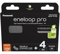 Pile rechargeable LR6 (aa) NiMH Panasonic eneloop pro HR06 +Box 2500 mAh 1.2 v 4 pc(s)