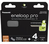 Pile rechargeable LR6 (aa) NiMH Panasonic eneloop pro HR06 +Box 2500 mAh 1.2 v 4 pc(s)