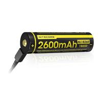 Pile Rechargeable via USB-C 18650 NiteCore NL1826R 3,6V 2600mAh (Cable non fourni)