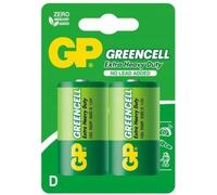 Pile zinc-carbone GP R20, Greencell 13G-U2, 2 pièces par paquet, blister, 1,5V