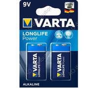 Piles 9V 6LR61 Alcaline Varta Longlife Power X 2