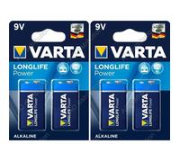 Piles 9V 6LR61 Alcaline Varta Longlife Power X 4