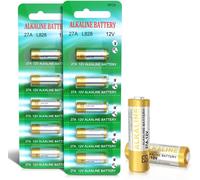 Piles A27 12V 27A 12 Volts Alkaline Batterie MN27 V27A 10 pièces,sans Mercure,Haute Performance pour Les Télécommandes,Cloches et Systèmes de Sécurité(Q364)