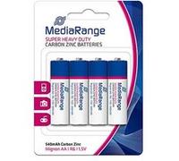 MediaRange MRBAT144 Batterie Super résistante R6 4 pièces Zinc-Carbone 1, 5 Volt Mignon AA