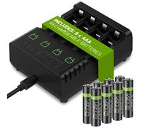 Piles AA AAA rechargeables avec station de charge | AA 2100mAh | AAA 800mAh