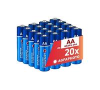 AgfaPhoto Alkaline Batteries AA LR6 (1.5V, Pack of 20) - Long Lasting Power - Ideal for Remote Controls, Toys, Cameras and More - Home Or Professional Use