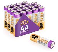 Piles AA - Lot de 20 Piles | GP Extra | Batteries Alcalines AA LR6 1,5v|Longue durée, très puissantes, utilisation quotidienne