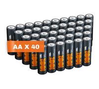 Piles AA - Lot de 40 100% PEAKPOWER Batteries Alcalines AA LR6 1 5v Longue durée haute performance utilisation quotidienne