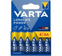 Varta Piles AA Longlife Power Alcalines 1,5V Lot de 6 – Emballage 90% recyclé