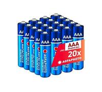 AgfaPhoto Piles alcalines Plus AAA LR03 1,5 V – Lot de 20, longue durée de vie, conservation 7 ans