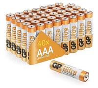 Piles AAA - Lot de 40 Piles - GP Ultra - Batteries Alcalines AAA LR03 1,5v - Longue durée, très puissantes, utilisation quotidienne