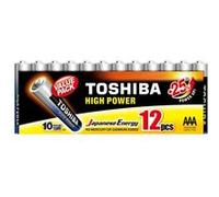 Piles - AAA - LR03 - Alkaline - 1.5V - Lot de 12 piles - Toshiba - Batterie