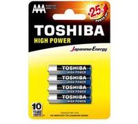 Piles - AAA - LR03 - Alkaline - 1.5V - Lot de 4 piles - Toshiba - Batterie