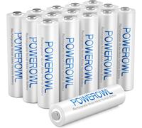 Piles AAA Rechargeables,1000mAh 1,2V Ni-Mh Accu AAA 1200 Cycles,Faible Auto-décharge Pile avec Emballage écologique Lot de 16