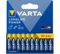 Piles AAA - Varta - Longlife Power - Alcalines - Lot de 10 - Made in Germany