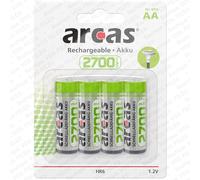 Arcas - Lot de 4 Accus NiMH HR6 / AA / 2700mAh / 1,2V