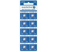 EverActive AG3 Lot de 10 Piles alcalines Mini G3 LR736 LR41 1,5 V Durée de Vie 5 Ans 1 Carte Blister