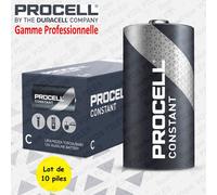 10 Piles Alcalines C / LR14 Duracell Procell Constant