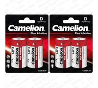 6 Camelion D Plus Alcalin Batteries LR20 MN1300 AM1 E95 1.5V 2BL Exp 2028 Neuf