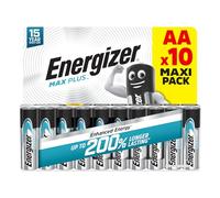 Energizer Piles Max Plus AA 1,5V Alcaline – 200% plus durables – Emballage recyclable – Lot de 10
