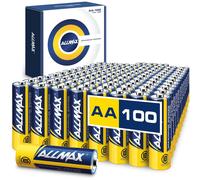 Piles alcalines Allmax AA (100 unités) - Ultra longue durée, étanches, durée de conservation de 10 ans, 1,5 V, compatibles avec les appareils