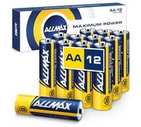 Piles Alcalines Allmax AA Mignon (LR6) à Puissance maximale (12 pièces) - Durée de Vie Ultra Longue : 10 Ans, étanche, adaptée aux appareils - alimentée par la Technologie EnergyCircle (1,5 Volt).