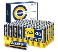 Piles Alcalines Allmax AA Mignon (LR6) à Puissance maximale (48 pièces) - Durée de Vie Ultra Longue : 10 Ans, étanche, adaptée aux appareils - alimentée par la Technologie EnergyCircle (1,5 Volt).