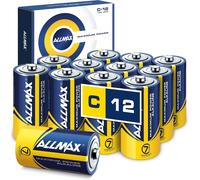 Piles Alcalines Allmax C Baby (LR14) à Puissance maximale (12 pièces) - Durée de Vie Ultra Longue: 7 Ans, étanche, adaptée aux appareils - alimentée par la Technologie EnergyCircle (1,5 Volt)