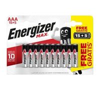 Piles Alcalines Energizer Max AAA/LR3. pack de 15+5