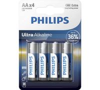 Piles alcalines Philips Ultra AA ultra haute puissance pour les appareils à forte consommation Pack de 4