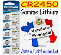 Camelion Pack de 5 13005450 Lithium Pile Bouton CR2450 (Argent)
