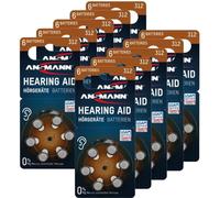 Piles Auditives 312 PR41 ANSMANN - 60 Piles Zinc-Air Appareils Auditifs