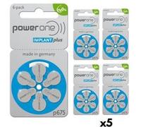 Piles Auditives PowerOne 675 Implant Plus, 5 Plaquettes Bleu G