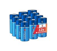 AgfaPhoto Piles alcalines C (LR14) Alcalines Plus 1,5V, Lot de 12, Longue durée, Conservation 7 ans