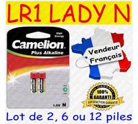 Piles alcalines N Camelion LR1 1.5V 800mAh - 2 pièces
