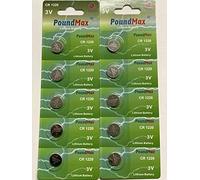 Piles Bouton au Lithium PoundMax 1220 CR1220 DL1220 3 V, Paquet de 10