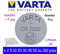 Pile CR2032 Varta Bouton Lithium 3V