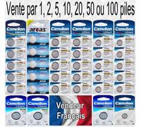 Piles bouton Lithium 3V Arcas Camelion CR2016 CR2025 CR2032 CR2330 CR2430 CR2450