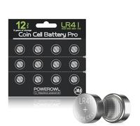 Piles Bouton LR41/AG3 1,5V - Pack de 12 par POWEROWL (L736/392/384/192) - Longue Durée