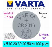 Pile CR2016 Varta Bouton Lithium 3V