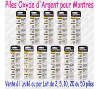 Piles boutons 1,55V Oxyde d'Argent 162 164 171 177 186 189 192 195 196 357 379S