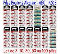 Piles boutons 1,5V Camelion Alcaline : AG13 AG12 AG11 AG10 AG9 AG8 AG7 AG6 … AG0
