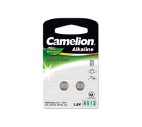 Piles boutons alcalines - CAMELION - AG13 (LR44/357) - Lot de 2 - Sans mercure - Blister