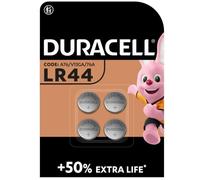 Piles boutons alcalines Duracell spéciales LR44 1,5V, lot de 4 (76A / A76 / V13GA)